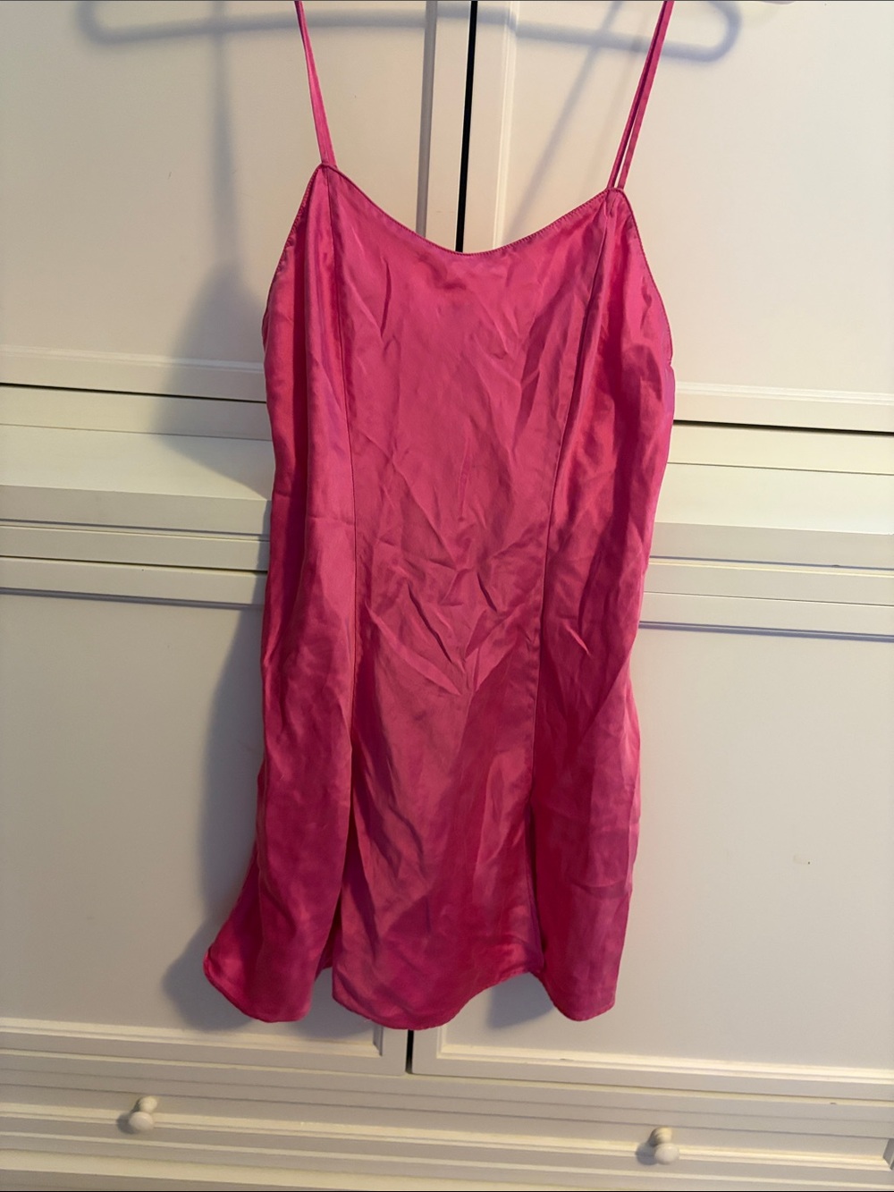 Victoria's Secret Fuchsia Satin Slip Chemise